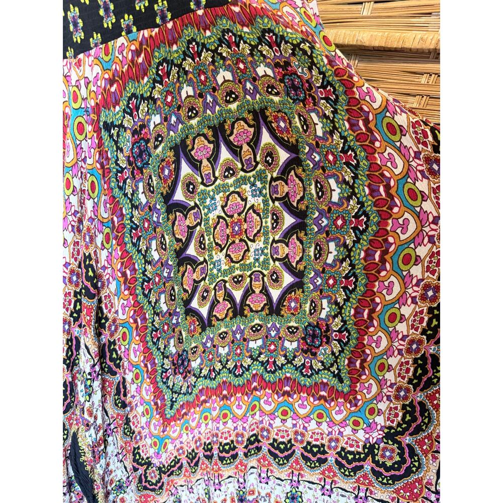 Bila boho handkerchief long dress XL colorful festival hippie sleeveless - Picture 6 of 9
